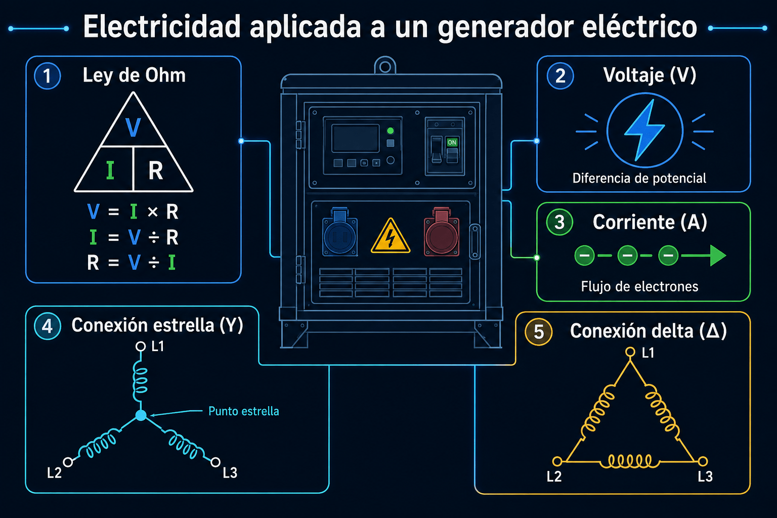 Práctica de electricidad aplicada al generador