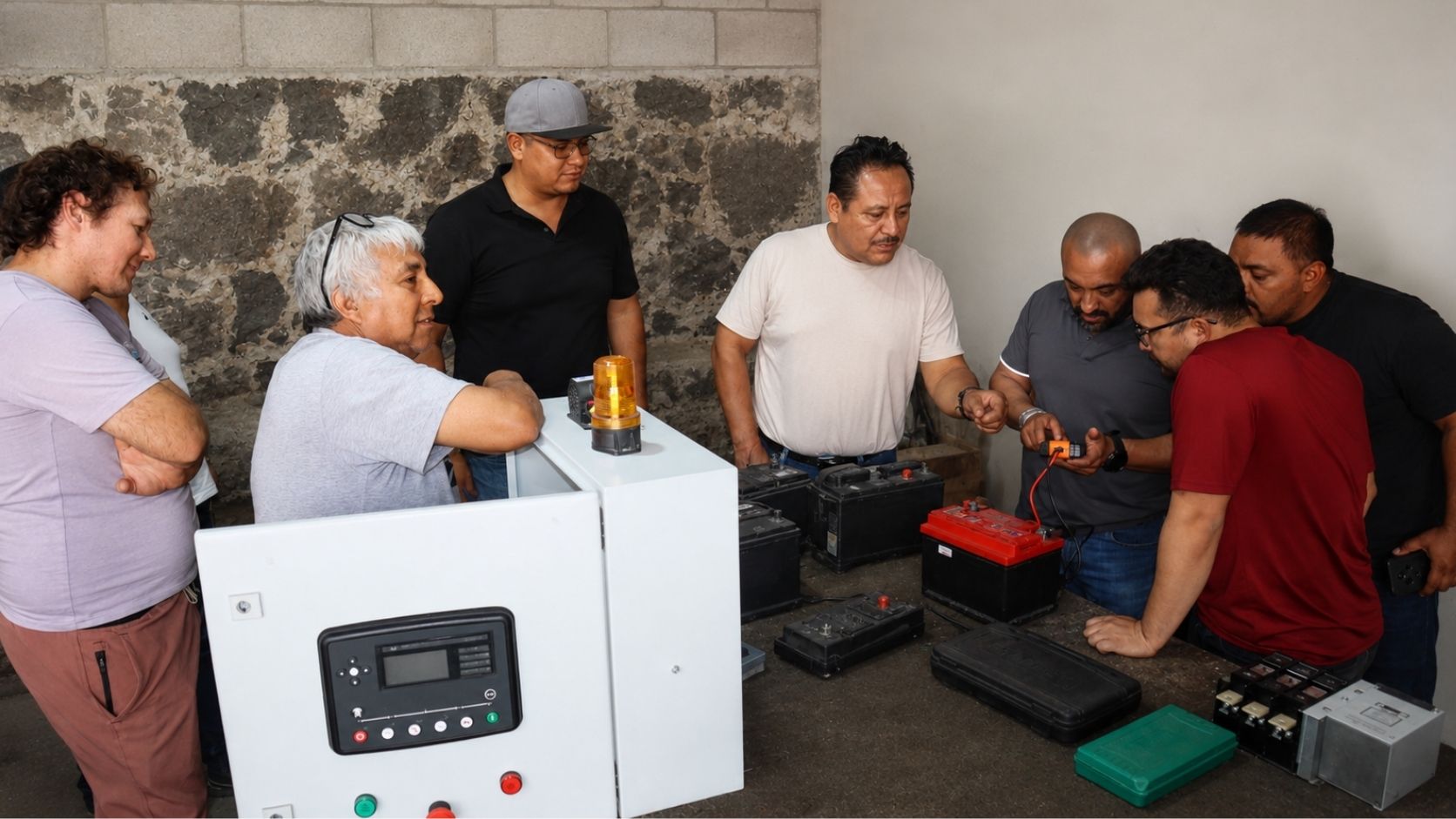 Participantes realizando una práctica técnica